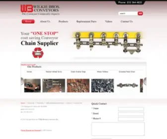 Wilkiebros.com(Rebuilt Conveyor Chain and Used Chain Conveyor Components) Screenshot