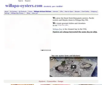 Willapa-Oysters.com(Oysters Fresh Pure Willapa Oysters) Screenshot