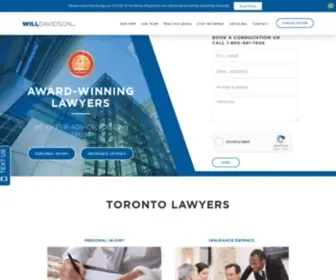 Willdavidson.ca(Personal Injury Lawyer Toronto) Screenshot