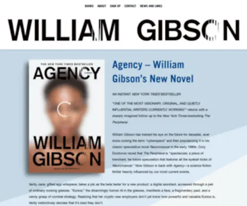 WilliamGibsonbooks.com(William Gibson) Screenshot