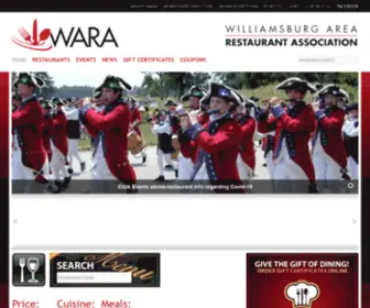 Williamsburgarearestaurants.com(Williamsburg Area Restaurant Association (WARA)) Screenshot