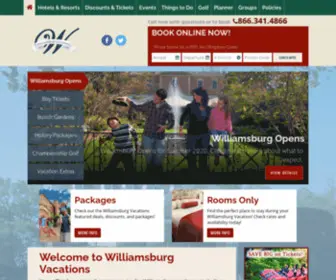 WilliamsburgVacations.com(Williamsburg Vacations) Screenshot