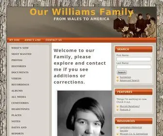 Williamspage.us(Williams Genealogy Page) Screenshot