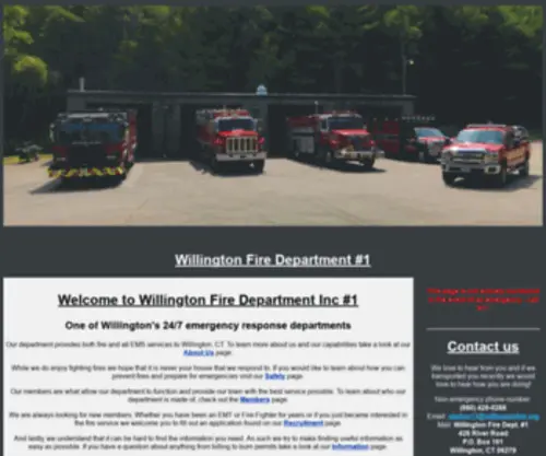 Willingtonfire.org(Willington Fire Department #1) Screenshot