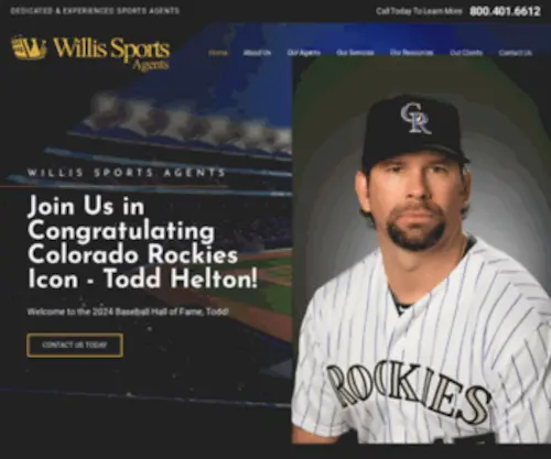 Willissports.com(Willis Sports Agents) Screenshot