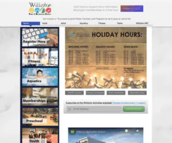 Willistonparks.com(Williston Parks & Recreation District) Screenshot