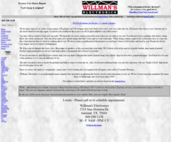 Willmanselectronics.com(Factory Car Stereo Repairs and/or add an AUX input) Screenshot