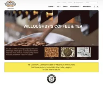 Willoughbyscoffee.com(Coffee beans roasted fresh at Willoughby's Coffee &Tea) Screenshot