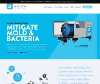 Willowindustries.com(Mitigate mold and bacteria in cannabis with Willow Industries Ozone Systems. WillowPure) Screenshot