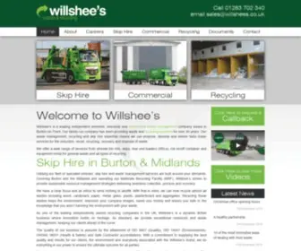 Willshees.co.uk(Burton Skip Hire) Screenshot