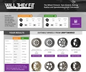 Willtheyfit.com(Online Wheel & Tyre Fitment calculator) Screenshot