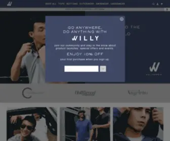 Willycalifornia.com(Athleisure for Men) Screenshot