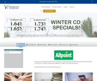 Wilmingtonsavings.com(Wilmington Savings Bank) Screenshot