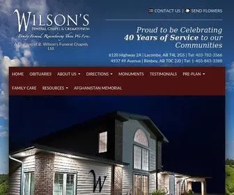 Wilsonsfuneralchapel.ca(Wilson's Funeral Chapel & Crematorium) Screenshot