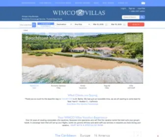 Wimco.com(Villa & Vacation Home Rentals in the Caribbean & Europe) Screenshot