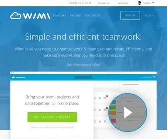 Wimi-Teamwork.com(Page → Project Management Software and Online Collaboration Platform on Wimi's site. Wimi) Screenshot