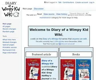 Wimpykidwiki.com(Diary of a Wimpy Kid Wiki) Screenshot