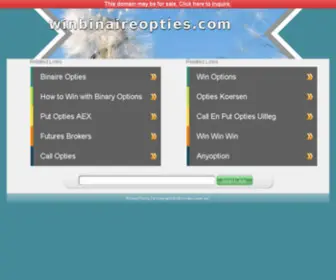 Winbinaireopties.com(Win Binaire Opties) Screenshot