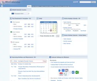 Wincalendar.net(Calendars, Holidays, Days & Today) Screenshot