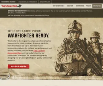 Winchestermilitary.com(Winchester Ammunition manufactures ammo for all shooting activities) Screenshot