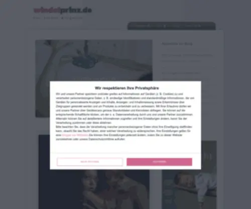 Windelprinz.de(Ein liebevoller ratgeber für werdende & junge eltern) Screenshot