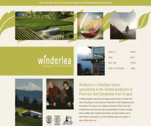 Winderlea.com(Winderlea Vineyard and Winery in Dundee) Screenshot
