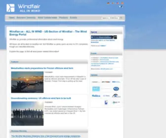 Windfair.us(Wind Energy and Wind Power Industry Portal) Screenshot