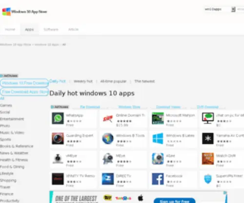 Windows10Appstore.net(Daily hot apps For Windows 10 free download on Store) Screenshot