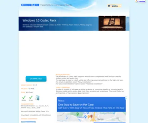 Windows10CodecPack.com(Windows 10 Codec Pack) Screenshot