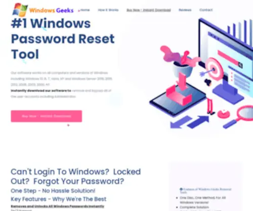 Windowspasswordforgot.com(Windows Geeks WindowsPassword Tool) Screenshot
