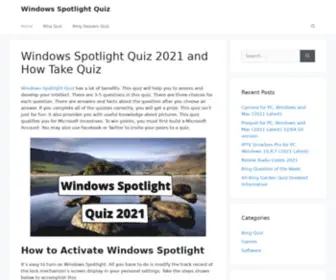 WindowsspotlightQuiz.club(Microsoft's Windows Spotlight Quiz) Screenshot