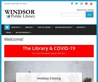 Windsorlibrary.com(Windsor CT) Screenshot