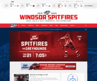 Windsorspitfires.com(Official site of the Windsor Spitfires) Screenshot