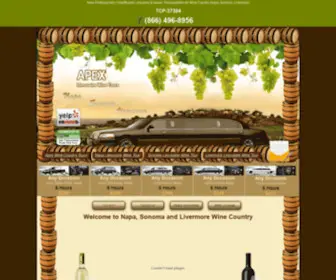 Winecountrylimotours.com(Napa Wine country limo tours from San Francisco by Apex Limousine) Screenshot