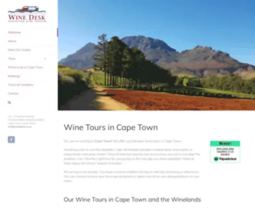 Winedesk.co.za(Wine Tours in Cape Town South Africa) Screenshot