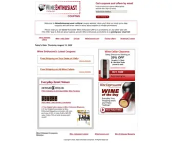 Wineenthusiastcoupons.com(Wine Enthusiast Coupon Codes) Screenshot