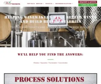 Winesecrets.com(Helping Winemakers Improve Wines and Wineries) Screenshot