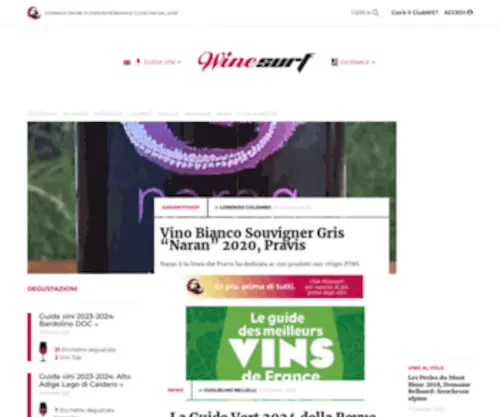 Winesurf.it(Giornale online di Enogastronomia e Guida Vini) Screenshot