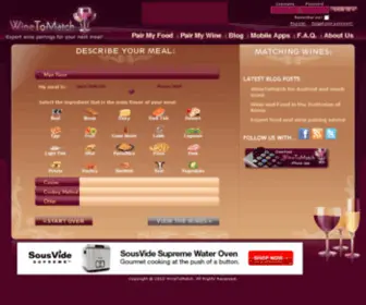 Winetomatch.com(Wine to Match) Screenshot