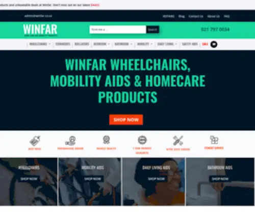 Winfar.co.za(Wheelchairs, mobility products & home care aids) Screenshot