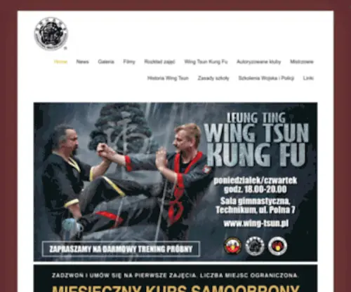 Wing-Tsun.pl(Wing Tsun Warszawa Sifu Marek Mikulski) Screenshot