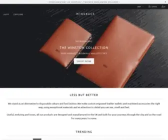Wingback.co.uk(Personalised Leather Wallets & Machined Items Made In The UK) Screenshot