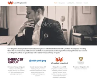 Wingefors.se(Private investment company) Screenshot