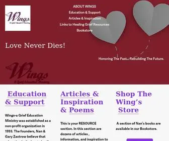 Wingsgrief.org(A Grief Education Ministry) Screenshot