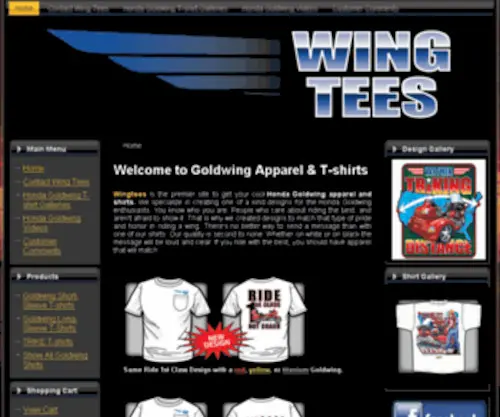 Wingtees.com(Honda Goldwing T) Screenshot
