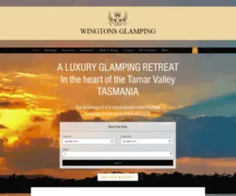 Wingtons.com(Luxury Glamping Tasmania) Screenshot