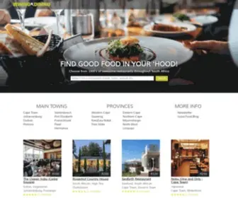 Wininganddining.co.za(A restaurant guide for South Africa) Screenshot