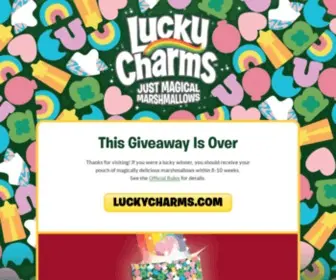 Winluckysmarshmallows.com(Lucky Charms Just Magical Marshmallows) Screenshot