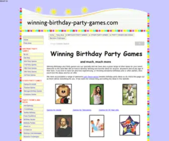 Winning-Birthday-Party-Games.com(Winning Birthday Party Games) Screenshot