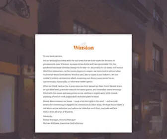 Winstonrestaurant.com(Winston Restaurant) Screenshot